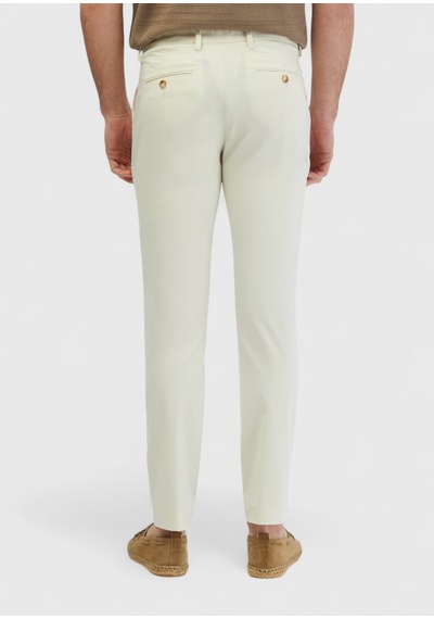 Ramsey Ekru Düz Dokuma Regular Fit Casual Pantolon