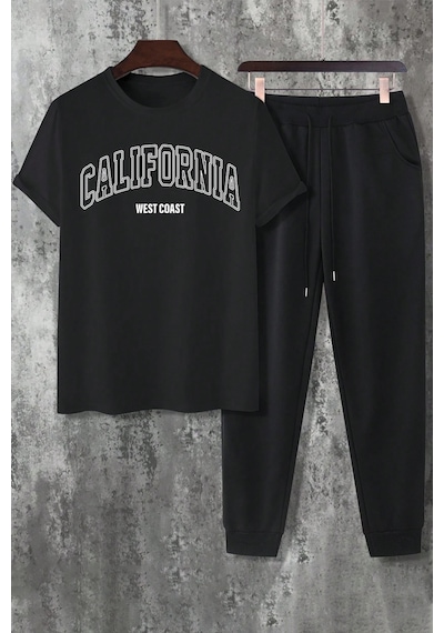 Uyguntarz Unisex California 2'li Eşofman Takımı Siyah