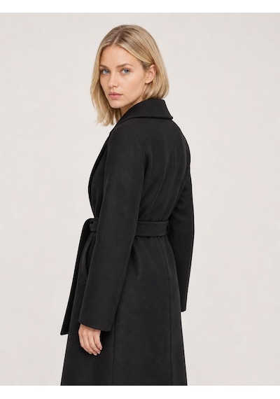 Loft Kadın Siyah Kruvaze Oversize Kaban Lf2044244 Q1.v1