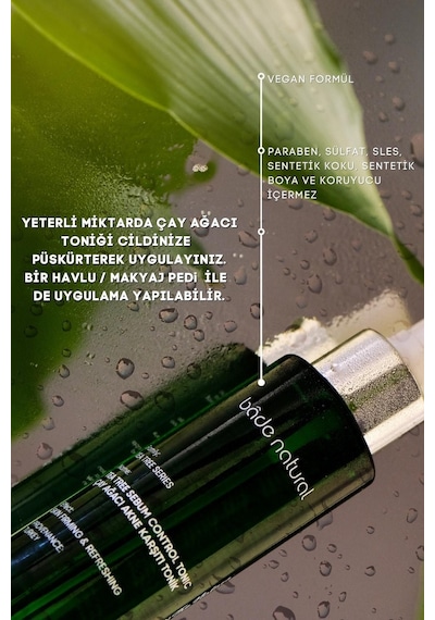 Bade Natural Çay Ağacı Akne Karşıtı Ve Gözenek Sıkılaştırıcı Tonik 100 ML