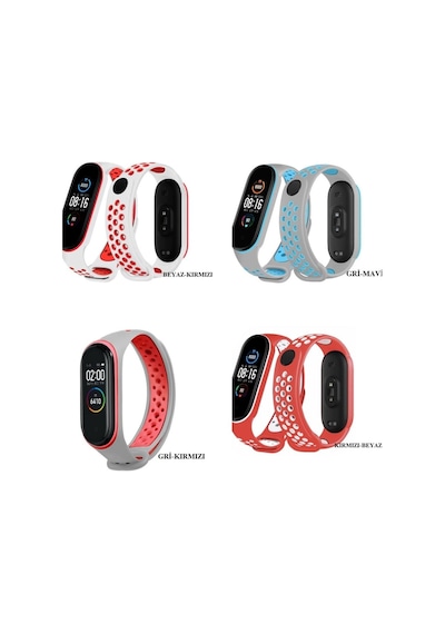 Xiaomi Mi Band 5 / 6 Kordon Nike Spor Delikli Kordon