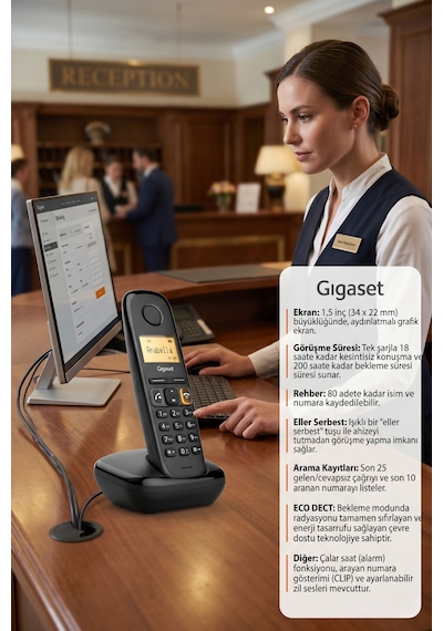 Gigaset A270 Telsiz Telefon Eller Serbest / Hoparlör Özellikli
