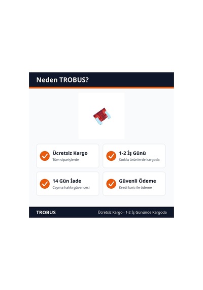 Trobus Oto Sigorta Micro Bıçak Tipi 10 Amper 10'lu Paket Kırmızı Diğer
