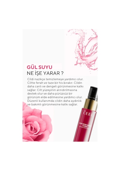 The Ceel Gözenek Sıkılaştırıcı Saf Gül Suyu Tonik Arındırıcı Etkili 100 ml