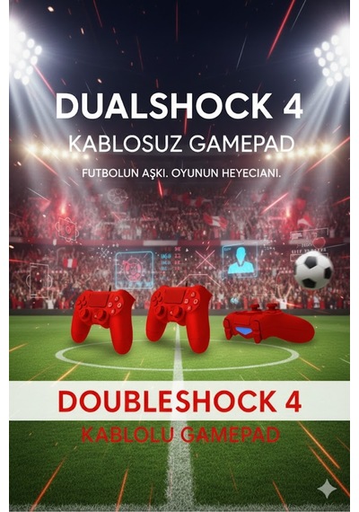 Dualshock 4 Kablosuz Gamepad Ps4 & Pc Uyumlu Gerçek Oyun Deneyimi Kırmızı - 784069522