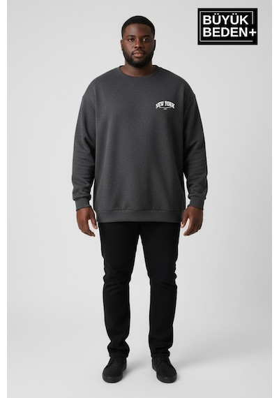 Süperlife Erkek Büyük Beden New York Baskılı Bisilet Yaka İnce Sweatshirt Spr26bsw956-5 Antrasit Süperlife Erkek Büyük Beden New York Baskılı Bisilet Yaka İnce Sweatshirt Spr26bsw956-5 Antrasit