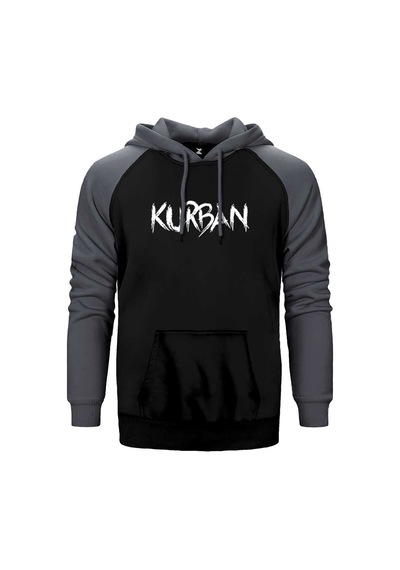 Kurban Text Gri Renk Reglan Kol Sweatshirt / Hoodie