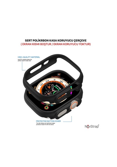 Apple Watch Ultra 49mm Uyumlu Kılıf Apple Watch Ultra Kasa Koruyucu Sert Pc