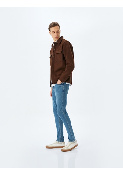 Koton Super Skinny Fit Kot Pantolon - Justin Jean Orta İndigo 5wam40007nd İndigo