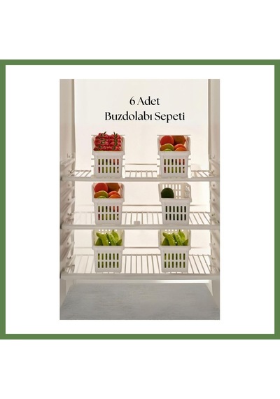 Bezos 6 Lı Buzdolabı Organizeri Düzenleyici Çok Amaçlı Dolap Düzenleyici Beyaz 12x30x14 Cm-dny0008-6 Hb006