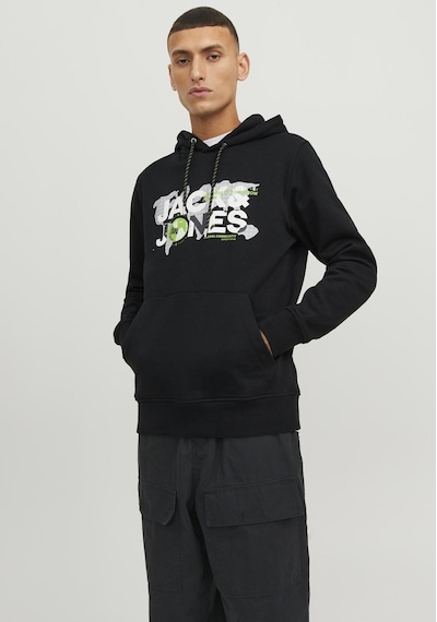 Jack & Jones Logolu Kapüşonlu Sweatshirt - Dust 12240214 Black Lacivert
