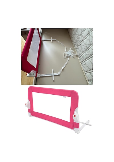 Wellgro Littles 110 48 CM Yatak Bariyeri, Çocuk Yatak Korkuluğu Pembe