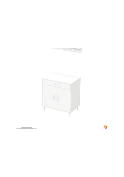 Eliusta Lumin Tüp Yuvalı 70 Cm Ankastre Ocak Altı Dolap 70x88x48 Cm Beyaz Dolap Çekmeceli Mutfak Organizeri Beyaz