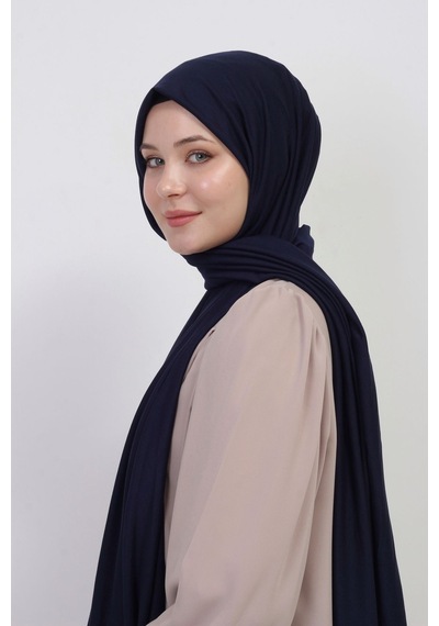 Manolyaşal İslamic Hijab Tesettür Penye Şal - 70 X 180 / Lacivert Lacivert