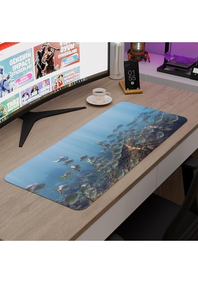 Sualtı Gaming Mouse Pad Kauçuk Kaymaz Taban Mousepad V5, 70x30 Xl