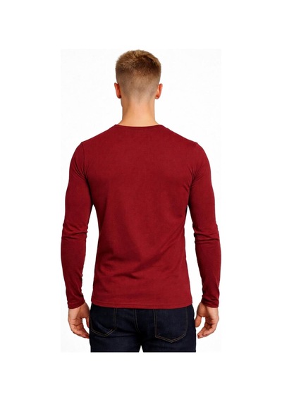 Axxel Erkek Pamuklu Likralı Süprem Uzun Kollu T-shirt-d236 Bordo