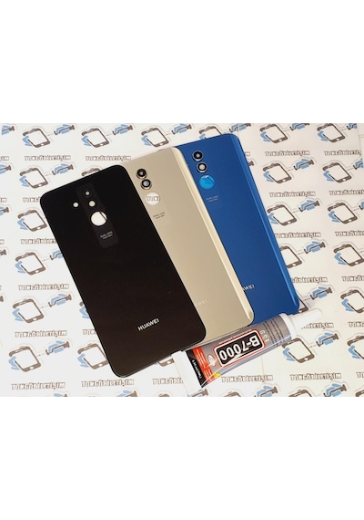 Tkgz - Mate 20 Lite Arka Pil Batarya Kapağı (Cam Kamera Lensi) (275885748) Mavi