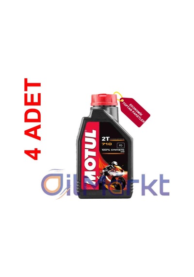 Motul 710 2t 1 L 2 Zamanlı Tam Sentetik Motosiklet Yağı (4 Adet)