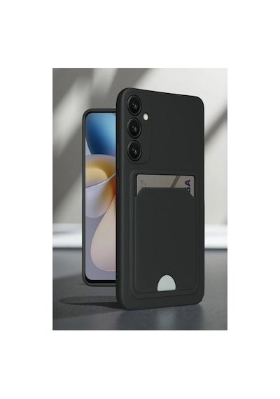 Samsung Galaxy A16 5g Kılıf Kelvin Kartvizitli Silikon - Siyah 0.2M-Çok Renkli