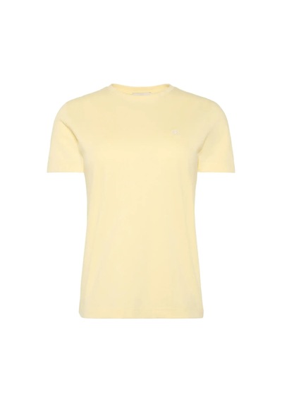Calvin Klein Ss Monogram Crew Tee, 4my Sarı Kadın T-shirt