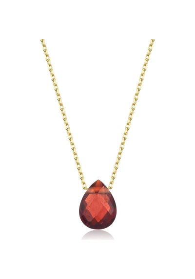 Garnet Damla Taşlı Kolye Sarı