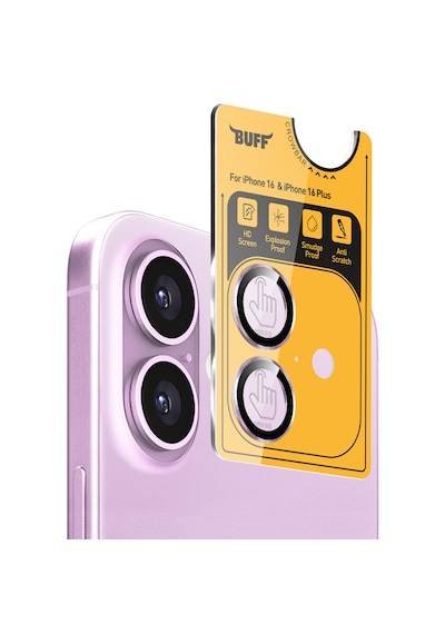 Buff Apple Uyumlu iPhone 16 Plus Metal Lens Koruyucu Rose Pink