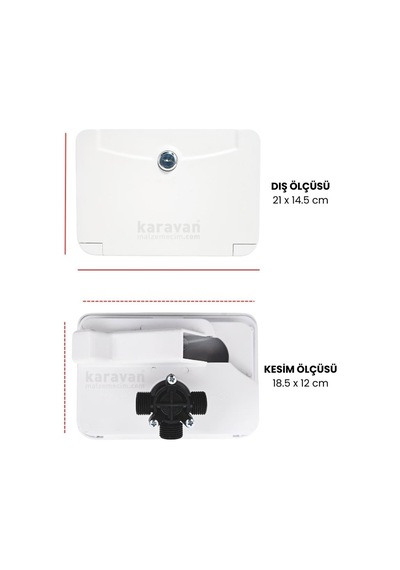 Revex Dış Duş Kutusu Sıcak / Soğuk Anahtarlı Kilitli - Beyaz-1548