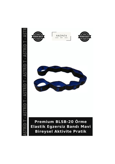 Premium Blsb-20 Örme Elastik Egzersiz Bandı Mavi Bireysel Aktivite Pratik