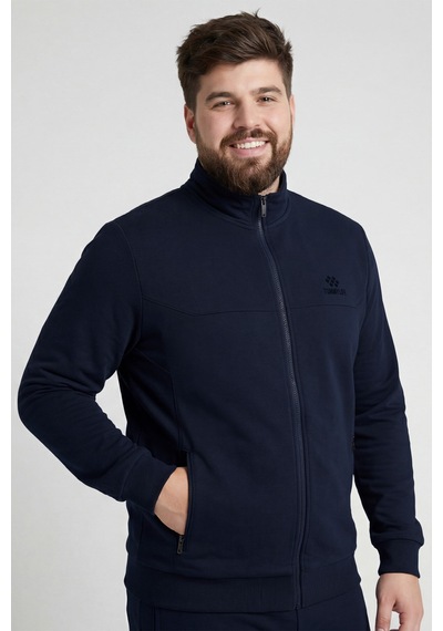 Tommy Life Lacivert Dik Yaka Battal Büyük Beden Erkek Eşofman Takım - 85176