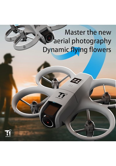Sarı T1 Hd Kameralı 360 Dönüşlü Taşınabilir Kompakt Drone-1690