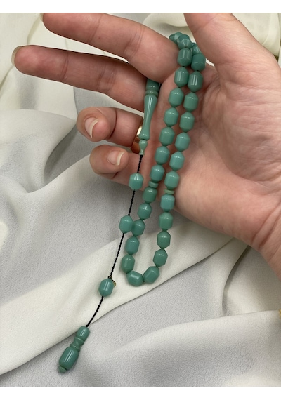 El Boy Kapsül Kesim Çağla Yeşili Katalin Tesbih 7x10 Mm Yeşil