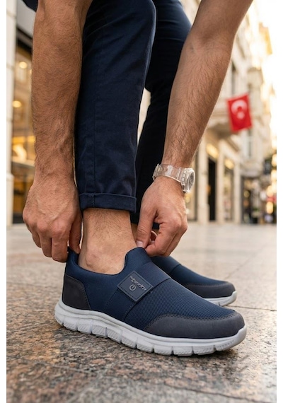Fort 2023 Anatomik Rahat Esnek Bağcıksız Erkek Sneaker Ayakkabı Lacivert