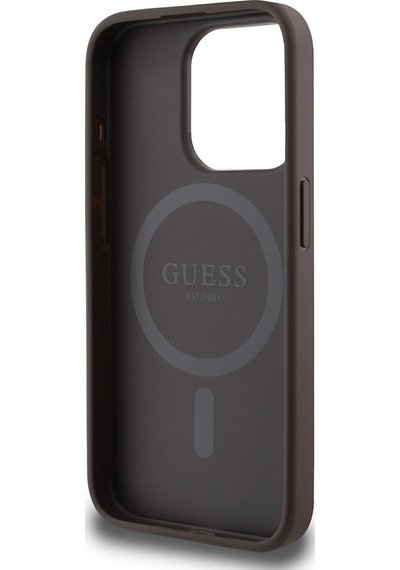 Apple Uyumlu iPhone 14 Pro Max Kılıf Guess Lisanslı Magsafe Şarj Özellikli Small 4g Classic Kahverengi