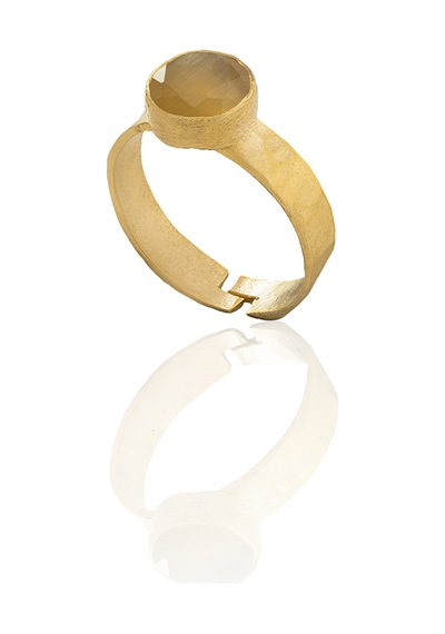 Kadir Jewellery 22 Ayar Altın Kaplama Zirkon Taşlı Kadın Minimal Yüzük Sarı 32517803