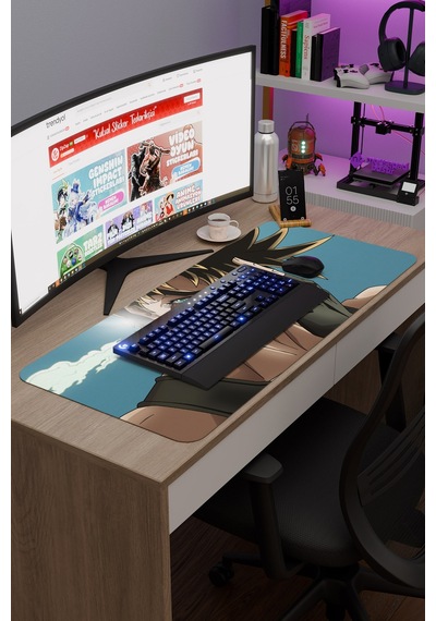 Jojo No Kimyou Na Bouken V3 - 90x40 Xxl Gaming Kauçuk Kaymaz Taban Mouse Pad Fare Altlığı