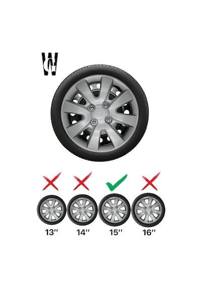 Renault Modus 15 İnç Jant Kapağı 4 Adet Gri G102