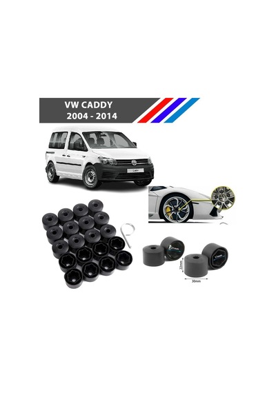 Otozet - Vw Caddy Bijon Civata Kapağı Siyah Renk 20 Adetli Set 17mm 1k06011739b9