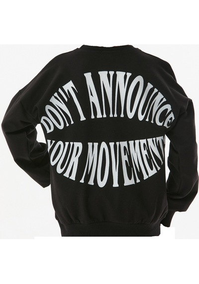İrem Kız Çocuk /erkek Çocuk Don't Anounce Çift Taraf Yazı Desenli Siyah Renk Oversize Sweatshirt İrem Kız Çocuk /erkek Çocuk Don't Anounce Çift Taraf Yazı Desenli Siyah Renk Oversize Sweatshirt