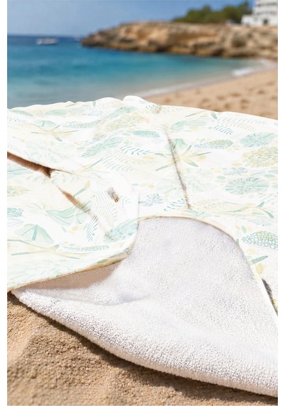 Deniz Yıldızı Kabuğu Plaj Havlusu - Marine Pastel Mint Bej Havuz Hızlı Kuruyan Mikrofiber Havlu Eski Lavanta