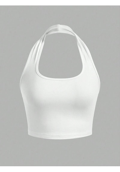 Liona 2'li Paket Kare Yaka Siyah Ve Beyaz Renk Boyun Askılı Crop Top Bluz