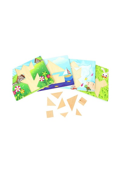 9 Module Tangrem Zeka Geliştirici Eğitici Tangrem Seti 9 Farklı Şekil Puzzle Eğlenceli Tangrem Set