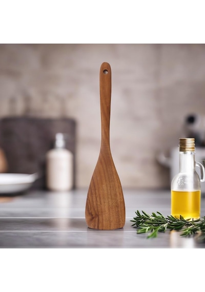 Ayrex Deconox Doğal Akasya Ağacından El Oyması Servis Spatulası 32cm / Antibakteriyel, Dayanıklı Ve Çevre Dostu Diğer