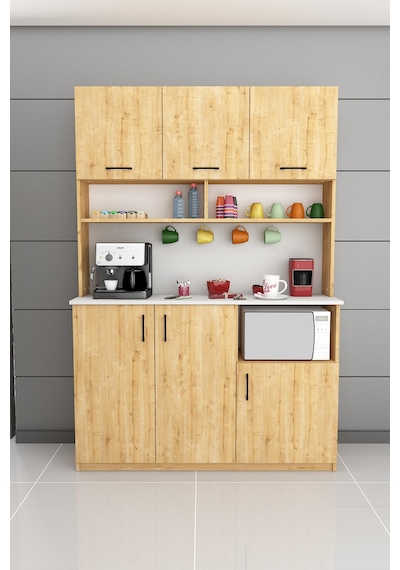 Asra Trend Kahve Köşesi KAHVE03 %100 MDF Çok Amaçlı Mutfak Dolabı Beyaz - Safir Meşe Asra Trend Kahve Köşesi KAHVE03 %100 MDF Çok Amaçlı Mutfak Dolabı Beyaz - Safir Meşe