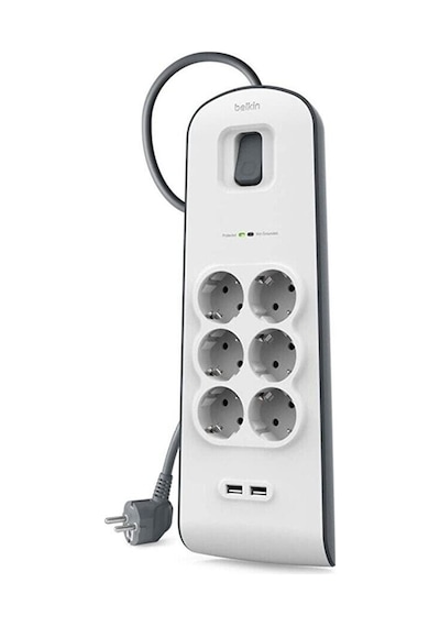 Belkin Akım Korumalı Uzatma Priz 6lı 2m 2x2.4a Usb Girişi