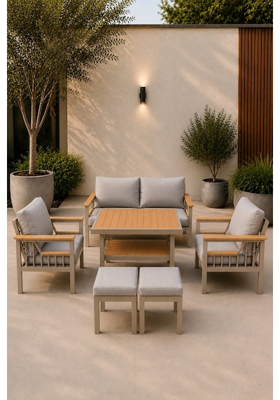 Rovena Arel Balkon Takımı, Cappuccino Gri Bahçe Takımı 5+1 Masa 70x110 2 Li Koltuk 70x150 Tekli Koltuk 70x70 Rovena Arel Balkon Takımı, Cappuccino Gri Bahçe Takımı 5+1 Masa 70x110 2 Li Koltuk 70x150 Tekli Koltuk 70x70