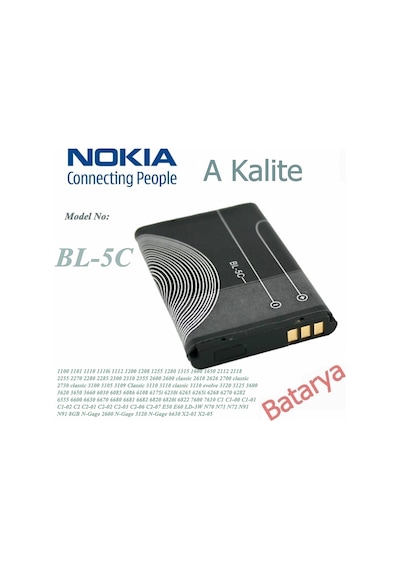 Nokia Bl-5C Batarya 2730 3100 3105 3109 3110 3110 6600 1100 1200