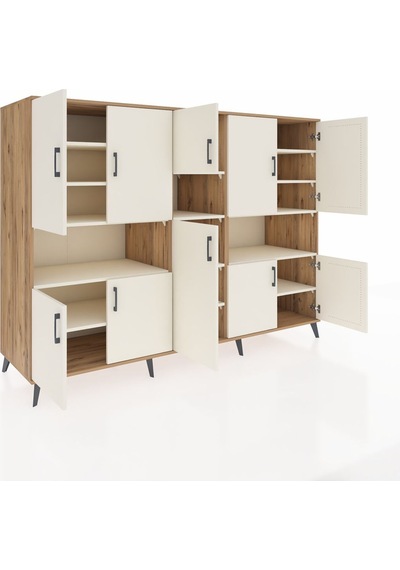 Kronos Dolap 14 Raflı 10 Kapaklı 220x59x163 Çam-aytaşı Aytası - Atlas Çam