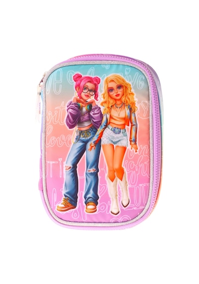 Wow Generation Kız Çocuk Pembe - Mor Star Desenli Organizer Düzenleyici Kalem Çantası - W6036