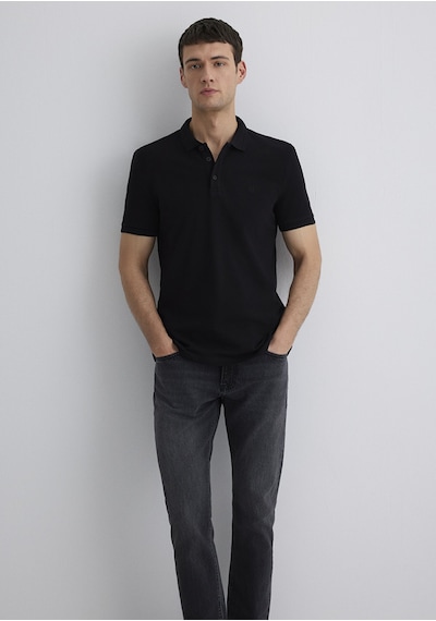 Mavi - Siyah Polo Tişört 064946-21842-Siyah
