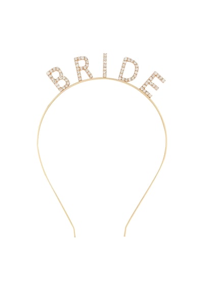 Altın Gold Renk Bekarlığa Veda Kristal Taş Bride Tacı İthal 16x10 Cm 18+